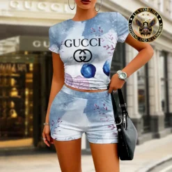 [LIMITED] GUCCI 💖 Premium Crop T-Shirt & Short Summer 2024 LUX-CNTX+NK-0000KMKUIMUM