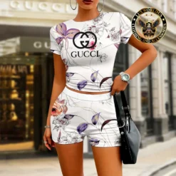 [LIMITED] GUCCI 💖 Premium Crop T-Shirt & Short Summer 2024 LUX-CNTX+NK-0000LYZVWXRD