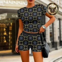 [LIMITED] GUCCI 💖 Premium Crop T-Shirt & Short Summer 2024 LUX-CNTX+NK-0000EL7JI0I8