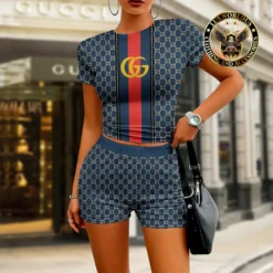 [LIMITED] GUCCI 💖 Premium Crop T-Shirt & Short Summer 2024 LUX-CNTX+NK-0000V6543OBE