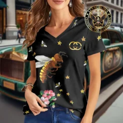Premium GUCCI V-Neck T-Shirt 💖 Women 2024 LUX- VTX-000FGWEU74W