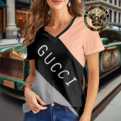 Premium GUCCI V-Neck T-Shirt 💖 Women 2024 LUX- VTX-000TK5XHLO9