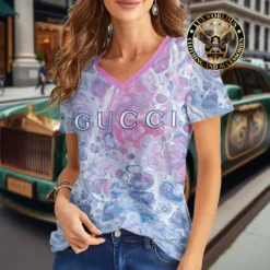 Premium GUCCI V-Neck T-Shirt 💖 Women 2024 LUX- VTX-000XRIK0TFH