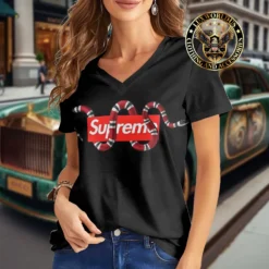 Premium GUCCI V-Neck T-Shirt 💖 Women 2024 LUX- VTX-000POXMQWJ8