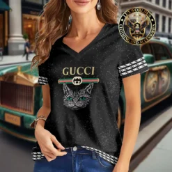 Premium GUCCI V-Neck T-Shirt 💖 Women 2024 LUX- VTX-000A5FYHUE3