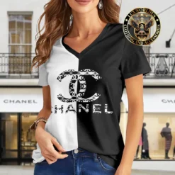 Premium CHANEL V-Neck T-Shirt 💖 Women 2024 LUX- VTX-000OACUB5RF