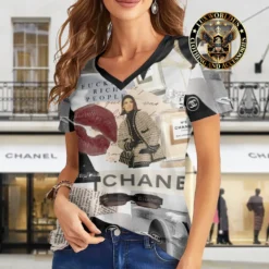 Premium CHANEL V-Neck T-Shirt 💖 Women 2024 LUX- VTX-0007XZ21D67