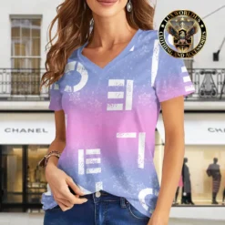 Premium CHANEL V-Neck T-Shirt 💖 Women 2024 LUX- VTX-000OIRDMGY5