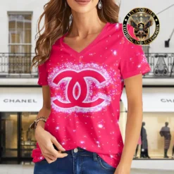 Premium CHANEL V-Neck T-Shirt 💖 Women 2024 LUX- VTX-000RKJZMHID