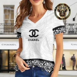 Premium CHANEL V-Neck T-Shirt 💖 Women 2024 LUX- VTX-000GPDCIURP