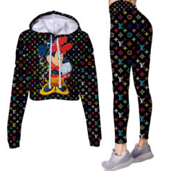 Limited Edition Minnie Mouse Louis Vuitton Croptop Hoodie and Leggings Set CRF+DDK-ACHL009