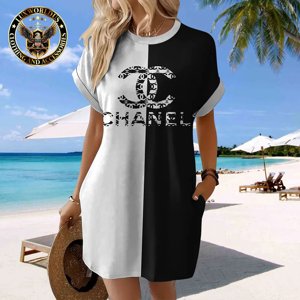 CHANEL Premium Short Sleeve Pocket Dress 💖 Summer 2024 LUX-CJX1-0000FBCX22AL