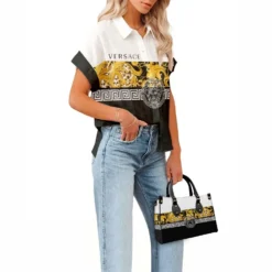Limited Edition VERSACE Casual Shirt & Handbag For WOMEN – MRS-NCY-SET386