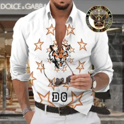 Premium DOLCE & GABBANA Long Sleeve Button Shirt LUX-CCY-LV000ILVCMAPH