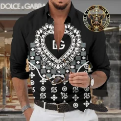 Premium DOLCE & GABBANA Long Sleeve Button Shirt LUX-CCY-LV000S9GHXQYI