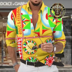 Premium DOLCE & GABBANA Long Sleeve Button Shirt LUX-CCY-LV0008HYXTPUM