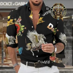 Premium DOLCE & GABBANA Long Sleeve Button Shirt LUX-CCY-LV0009XSMDTTQ