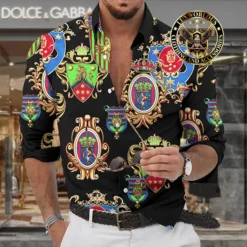 Premium DOLCE & GABBANA Long Sleeve Button Shirt LUX-CCY-LV000B5COTWSG