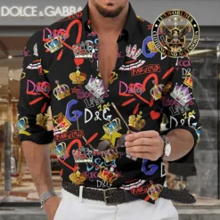 Premium DOLCE & GABBANA Long Sleeve Button Shirt LUX-CCY-LV000NAEHGY9C