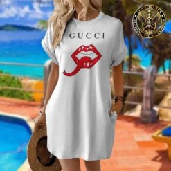 [LIMITED] GUCCI Premium Short Sleeve Pocket Dress 💖 Summer 2024  LUX-ZO-000N0H8W9VZ