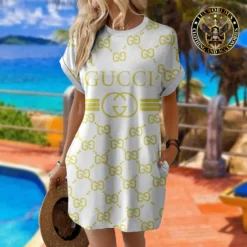 [LIMITED] GUCCI Premium Short Sleeve Pocket Dress 💖 Summer 2024  LUX-ZO-000GMCICKHD