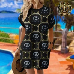 [LIMITED] GUCCI Premium Short Sleeve Pocket Dress 💖 Summer 2024  LUX-ZO-000YWD9HJDS