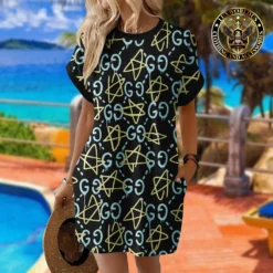 [LIMITED] GUCCI Premium Short Sleeve Pocket Dress 💖 Summer 2024  LUX-ZO-000WQHVIJKC