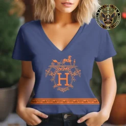 Premium HERMÈS V-Neck T-Shirt 💖 Women 2024 LUX- TX-0002PWEIXHMH