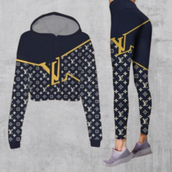 Limited Luxury Womens Hoodie Crop Top and Leggings Set CRF+DDK-00WWAFGFQK