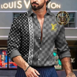 Premium LOUIS VUITTON Long Sleeve Button Shirt LUX-CCY-LV000RNN1YJN2