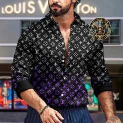 Premium LOUIS VUITTON Long Sleeve Button Shirt LUX-CCY-LV000J5D03HV9