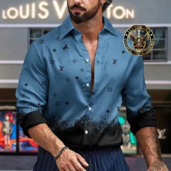 Premium LOUIS VUITTON Long Sleeve Button Shirt LUX-CCY-LV000UIIV2EGC