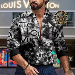 Premium LOUIS VUITTON Long Sleeve Button Shirt LUX-CCY-LV000F78PLX7M