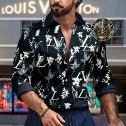 Premium LOUIS VUITTON Long Sleeve Button Shirt LUX-CCY-LV000ZGQM7J2M