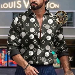 Premium LOUIS VUITTON Long Sleeve Button Shirt LUX-CCY-LV000USBH2SQV
