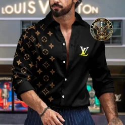 Premium LOUIS VUITTON Long Sleeve Button Shirt LUX-CCY-LV000WGFZCEJB