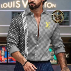 Premium LOUIS VUITTON Long Sleeve Button Shirt LUX-CCY-LV000HQWQOAAC