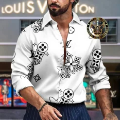 Premium LOUIS VUITTON Long Sleeve Button Shirt LUX-CCY-LV0005HOWWAIT