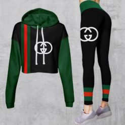 Limited Luxury Womens Hoodie Crop Top and Leggings Set CRF+DDK-00GYBHSVOU
