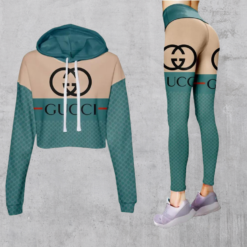 Limited Luxury Womens Hoodie Crop Top and Leggings Set CRF+DDK-001KJXIYIC