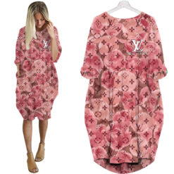 Louis vuitton flower batwing pocket dress lv luxury brand clothing clothes outfit for women hot 2024-UPT-ZO-PM0181967
