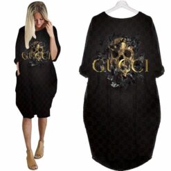 Gucci skull batwing pocket dress luxury brand clothing clothes outfit for women hot 2024-UPT-ZO-PM6112363