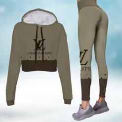 LOUIS VUITTON Premium Croptop Hoodie and Leggings Set MRS-CRF+DDK-13112301