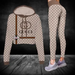 Limited Edition GUCCI Croptop Hoodie and Leggings Set CRF+DDK-MRS0003