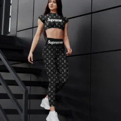 [NEW] Premium LOUIS VUITTON Croptop Leggings Set 2024 MRS-CROP+DDK-LV319423