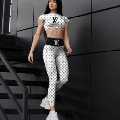 [NEW] Premium LOUIS VUITTON Croptop Leggings Set 2024 MRS-CROP+DDK-LV319422
