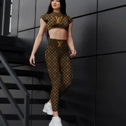 [NEW] Premium LOUIS VUITTON Croptop Leggings Set 2024 MRS-CROP+DDK-LV319421