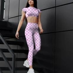 [NEW] Premium LOUIS VUITTON Croptop Leggings Set 2024 MRS-CROP+DDK-LV319427