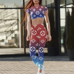[NEW] Premium LOUIS VUITTON Croptop Leggings Set 2024 MRS-CROP+DDK-LV319451
