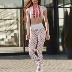 [NEW] Premium LOUIS VUITTON Croptop Leggings Set 2024 MRS-CROP+DDK-LV319447